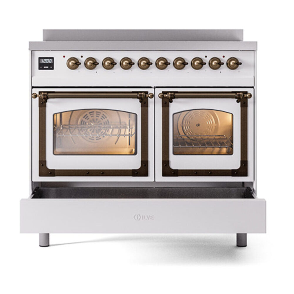 ILVE_UNDI406NMPWHB_Nostalgie_II_60"_Dual_Fuel_Range_drawer_opened