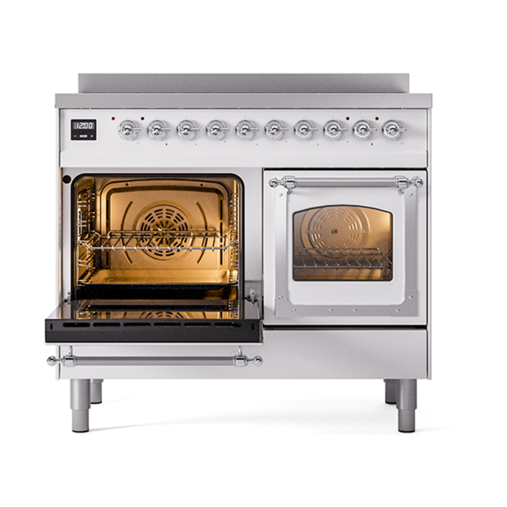 ILVE_UNDI406NMPWHC_Nostalgie_II_60"_Dual_Fuel_Range_main_oven_door_opened