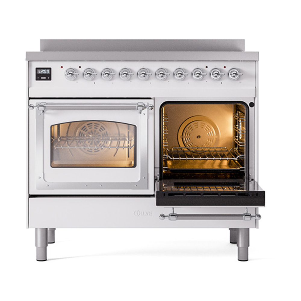ILVE_UNDI406NMPWHC_Nostalgie_II_60"_Dual_Fuel_Range_side_oven_door_opened