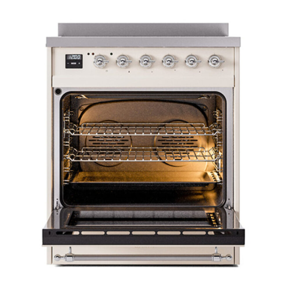 ILVE_UNI304NMPAWC_Nostalgie_II_30"_Induction_Range_oven_door_opened