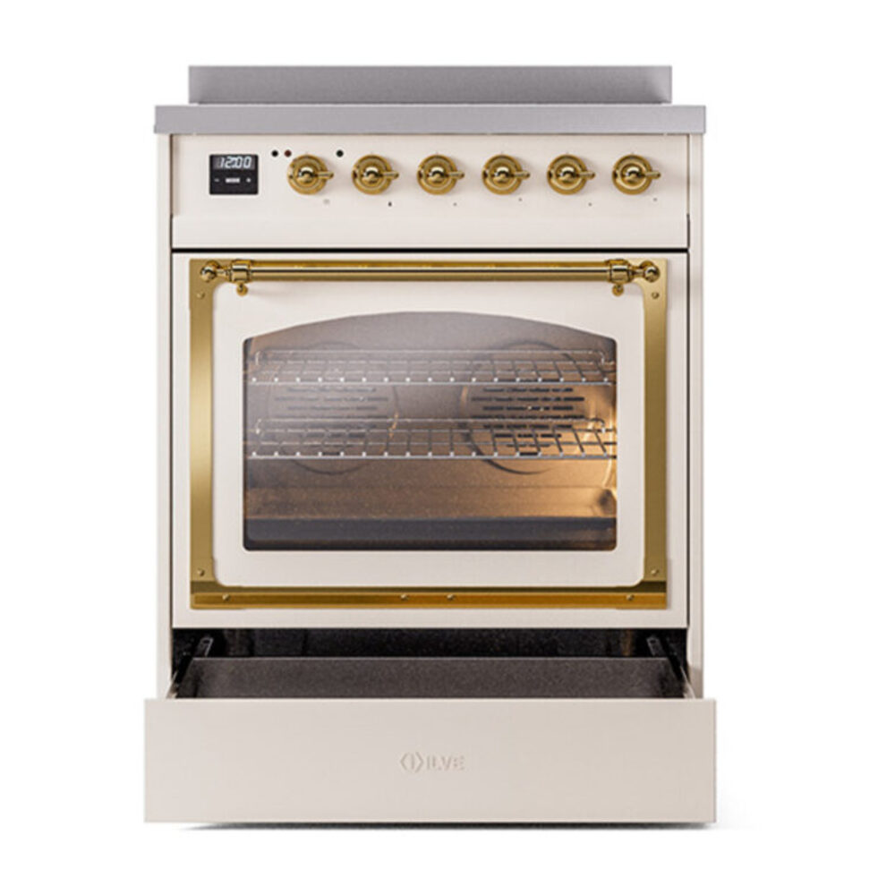 ILVE_UNI304NMPAWG_Nostalgie_II_30"_Induction_Range_drawer_opened