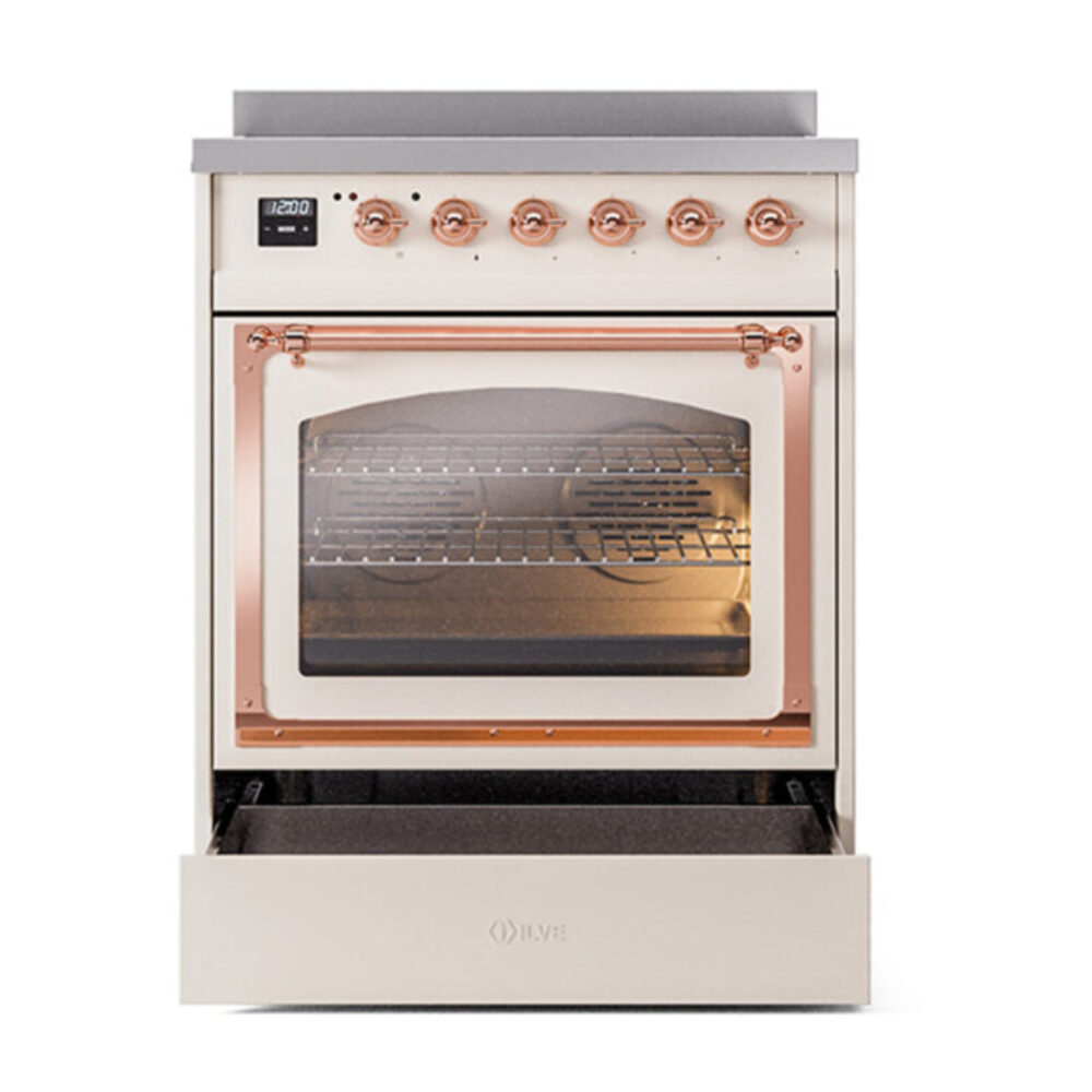 ILVE_UNI304NMPAWP_Nostalgie_II_30"_Induction_Range_drawer_opened