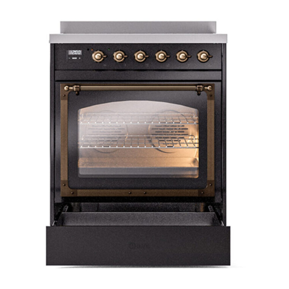 ILVE_UNI304NMPBKB_Nostalgie_II_30"_Induction_Range_drawer_opened