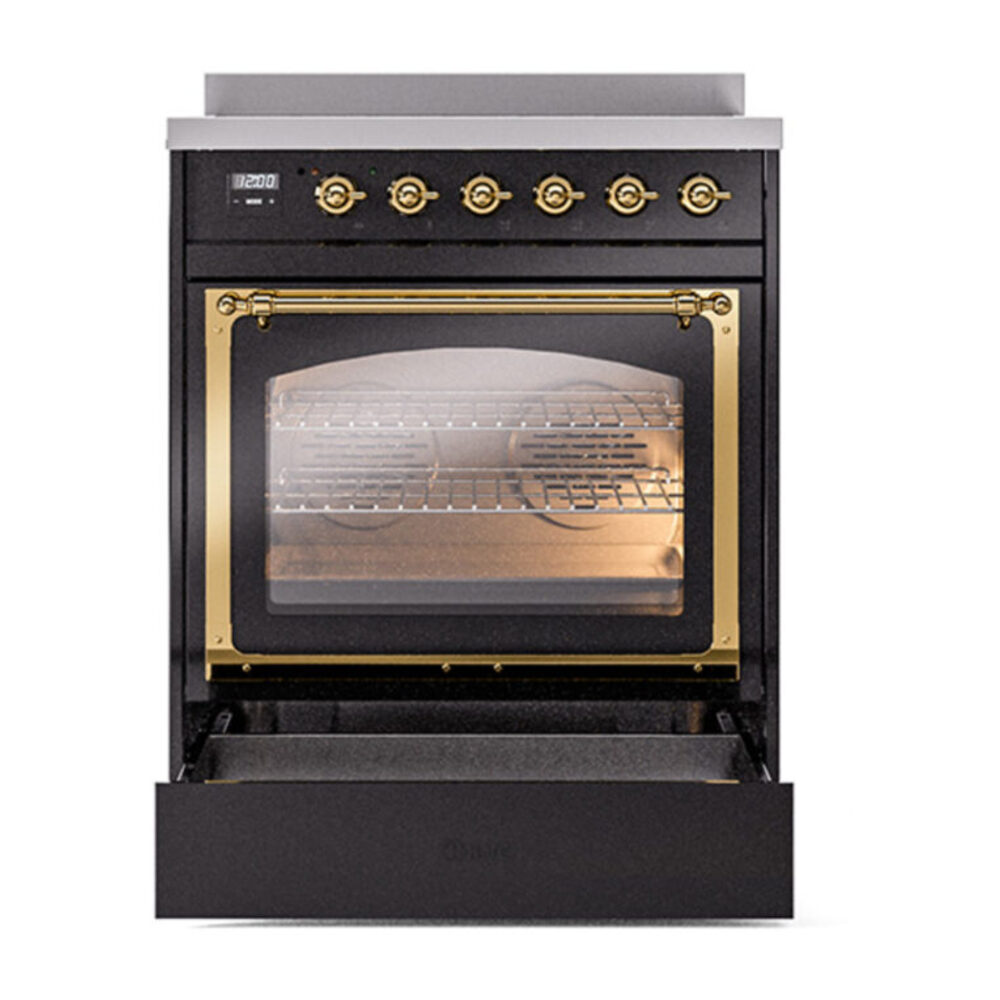 ILVE_UNI304NMPBKG_Nostalgie_II_30"_Induction_Range_drawer_opened