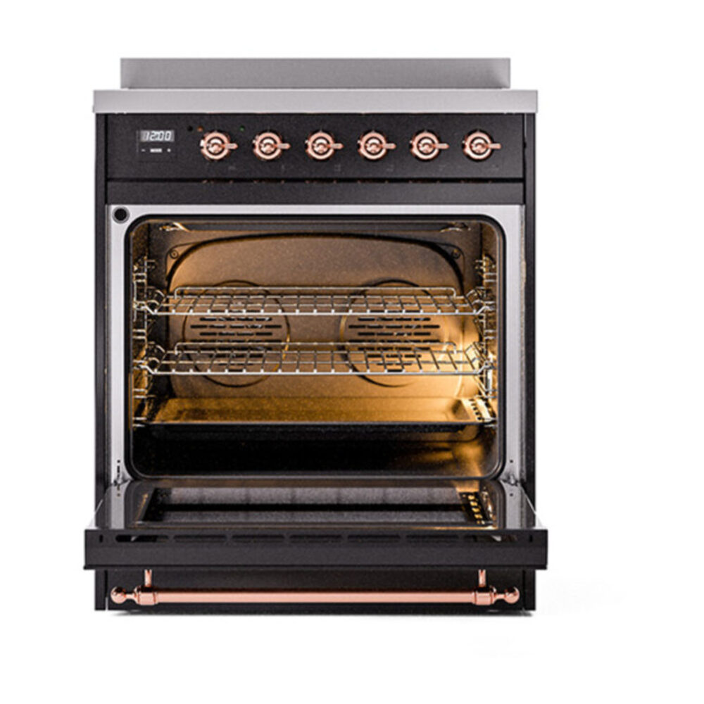 ILVE_UNI304NMPBKP_Nostalgie_II_30"_Induction_Range_oven_door_opened