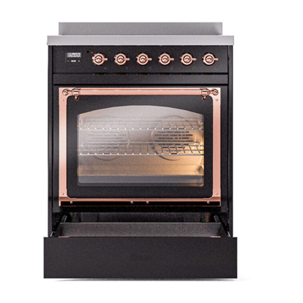 ILVE_UNI304NMPBKP_Nostalgie_II_30"_Induction_Range_drawer_opened