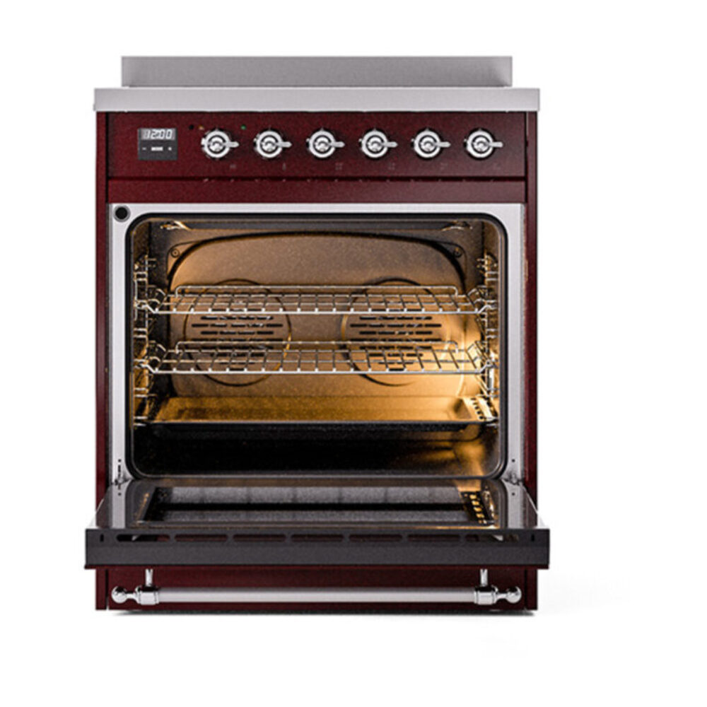 ILVE_UNI304NMPBUC_Nostalgie_II_30"_Induction_Range_oven_door_opened