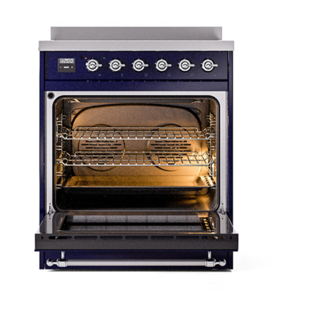 ILVE_UNI304NMPMBC_Nostalgie_II_30"_Induction_Range_oven_door_opened