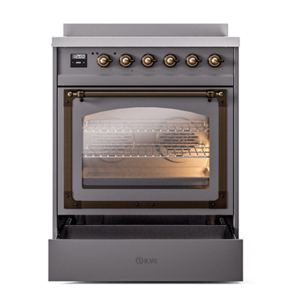 ILVE_UNI304NMPMGB_Nostalgie_II_30"_Induction_Range_drawer_opened
