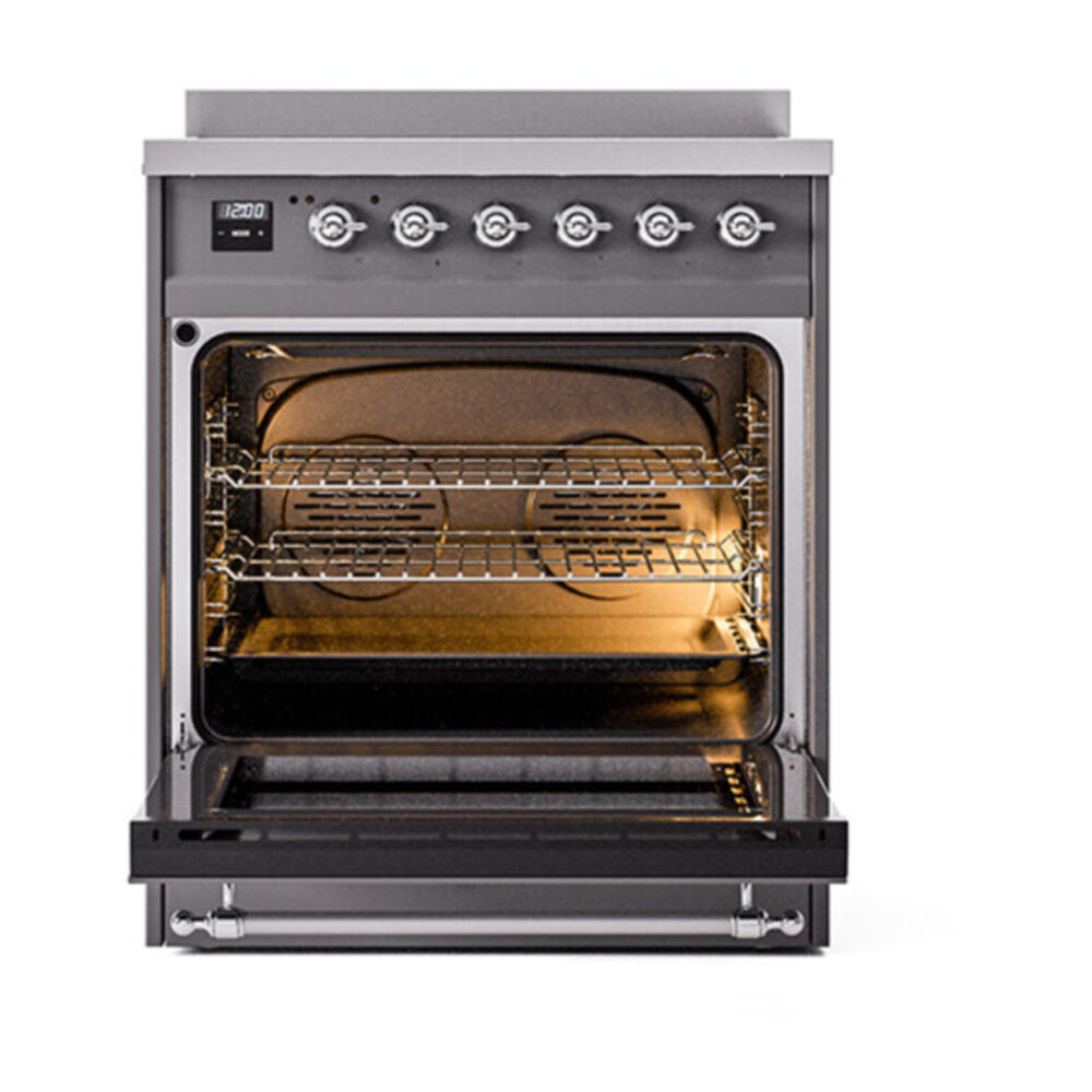 ILVE_UNI304NMPMGC_Nostalgie_II_30"_Induction_Range_oven_door_opened
