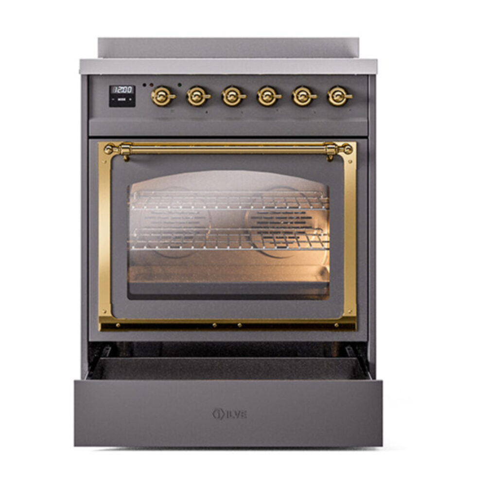 ILVE_UNI304NMPMGG_Nostalgie_II_30"_Induction_Range_drawer_opened