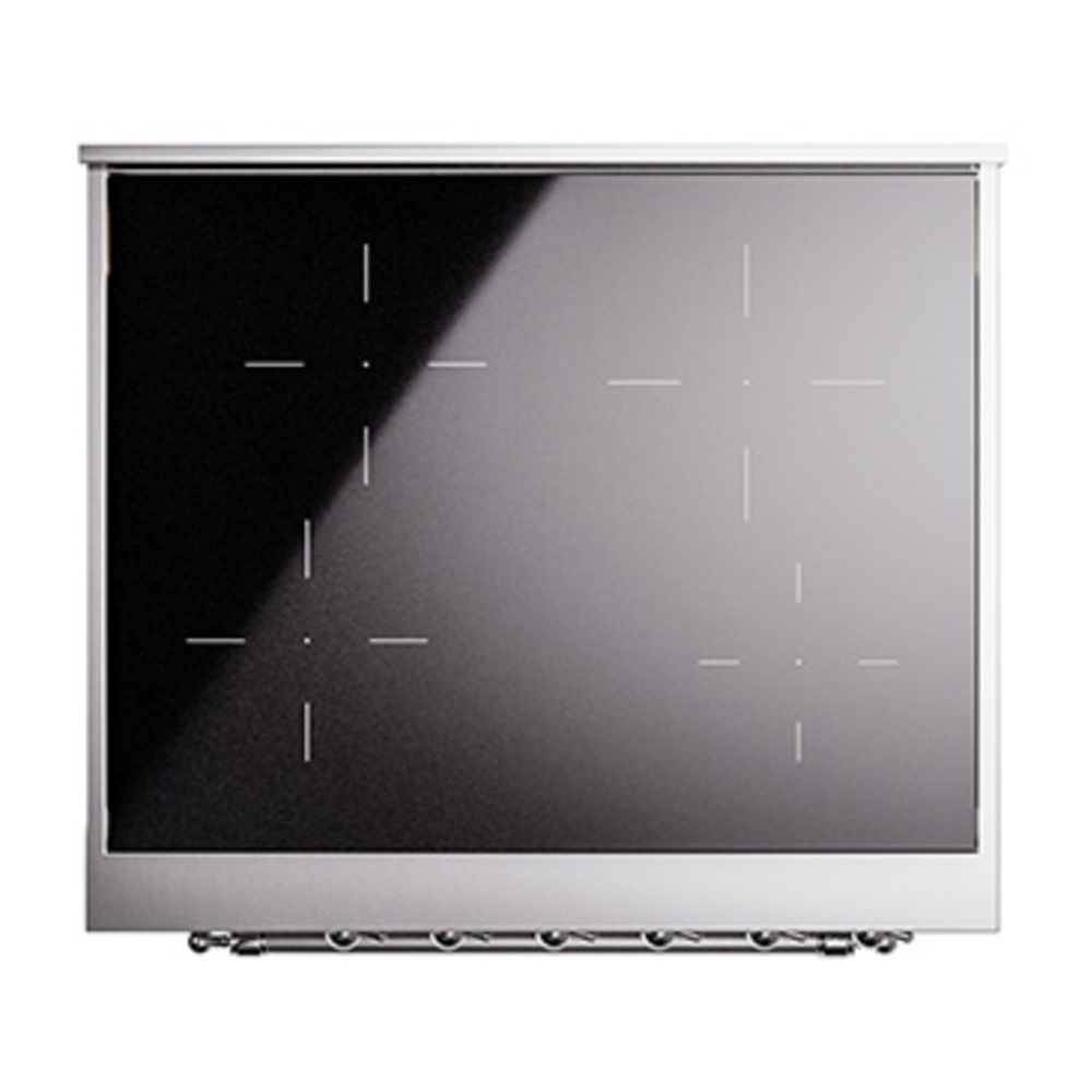 ILVE UNI304NMPSSC Nostalgie II Noblesse 30 inch Induction Range with 4 Elements (Triple Glass Door, Stainless Steel, Chrome) 6 ILVE_UNI304NMPSSC_Nostalgie_II_30"_Induction_Range_top_view