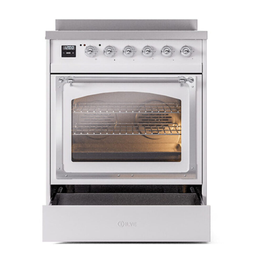ILVE_UNI304NMPWHC_Nostalgie_II_30"_Induction_Range_drawer_opened