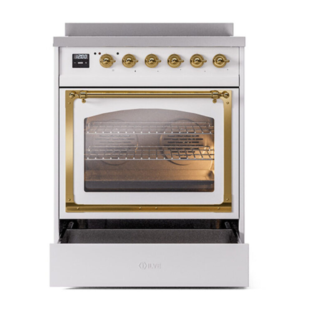 ILVE_UNI304NMPWHG_Nostalgie_II_30"_Induction_Range_drawer_opened