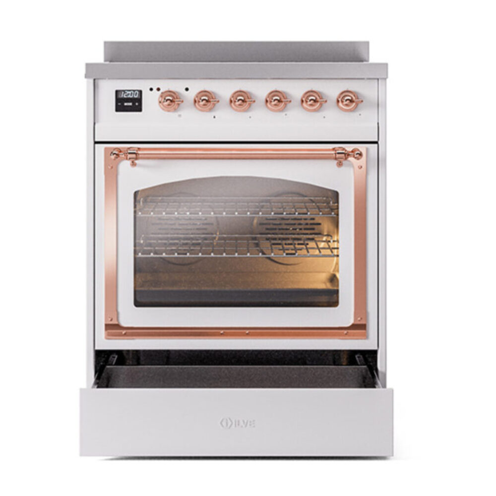 ILVE_UNI304NMPWHP_Nostalgie_II_30"_Induction_Range_drawer_opened