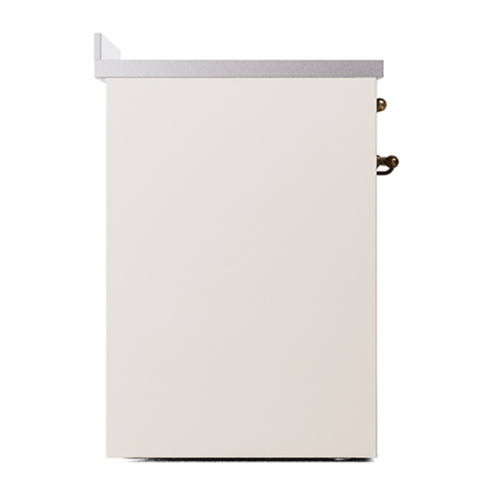 ILVE UNI304QNMPAWB Nostalgie II Noblesse 30 inch Induction Range with 4 Elements (Solid Door, Antique White, Burnished) 4 ILVE_UNI304QNMPAWB_left_side