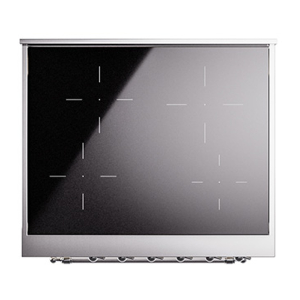 ILVE UNI304QNMPAWC Nostalgie II Noblesse 30 inch Induction Range with 4 Elements (Solid Door, Antique White, Chrome) 3 ILVE_UNI304QNMPAWC_Nostalgie_II_30"_Induction_Range_top_view