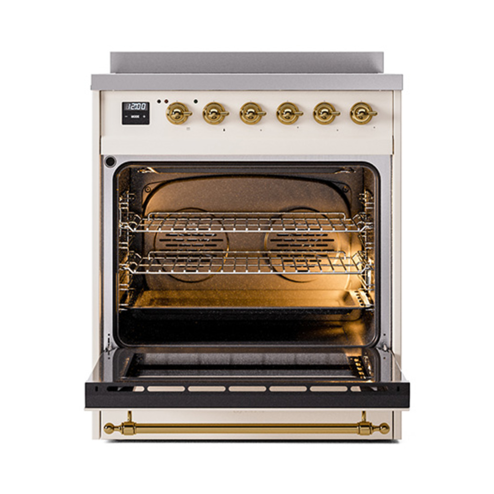 ILVE_UNI304QNMPAWG_Nostalgie_II_30"_Induction_Range_oven_door_opened