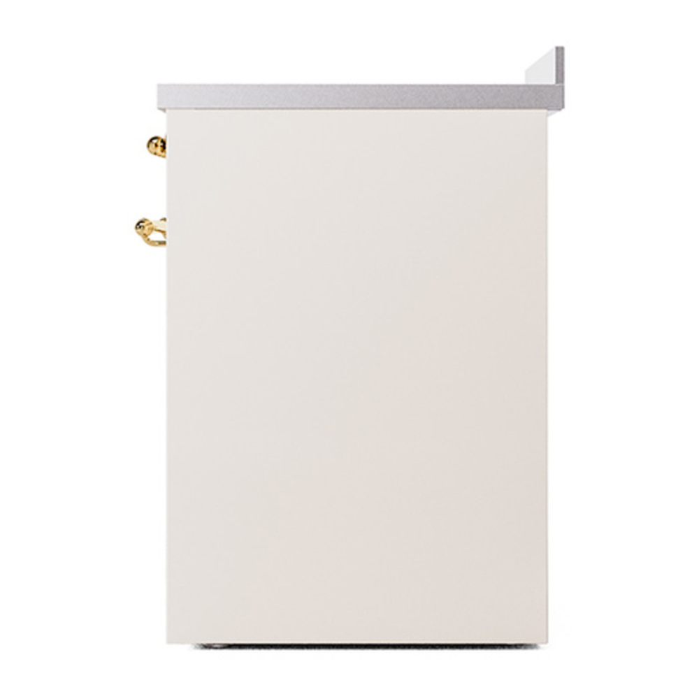ILVE UNI304QNMPAWG Nostalgie II Noblesse 30 inch Induction Range with 4 Elements (Solid Door, Antique White, Brass) 5 ILVE_UNI304QNMPAWG_right_side