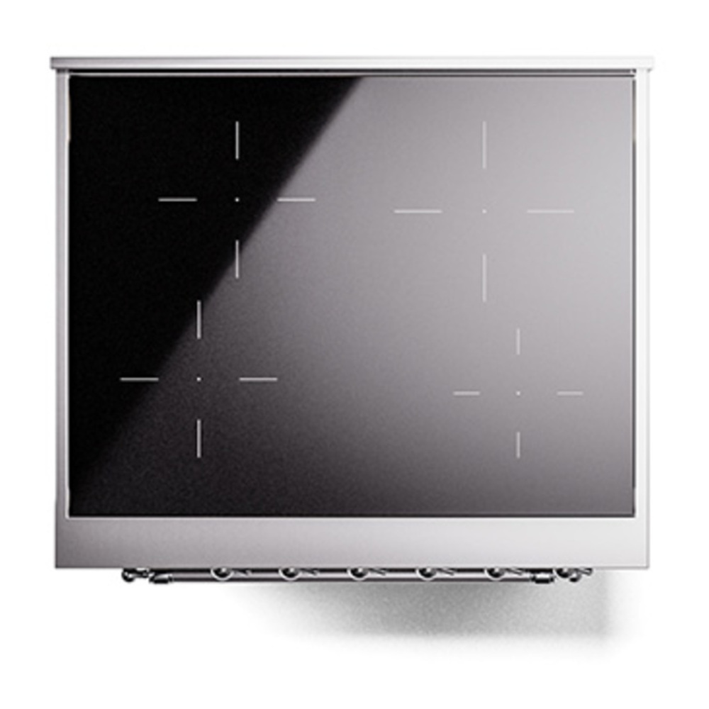 ILVE UNI304QNMPBGC Nostalgie II Noblesse 30 inch Induction Range with 4 Elements (Solid Door, Blue Grey, Chrome) 3 ILVE_UNI304QNMPBGC_Nostalgie_II_30"_Induction_Range_top_view