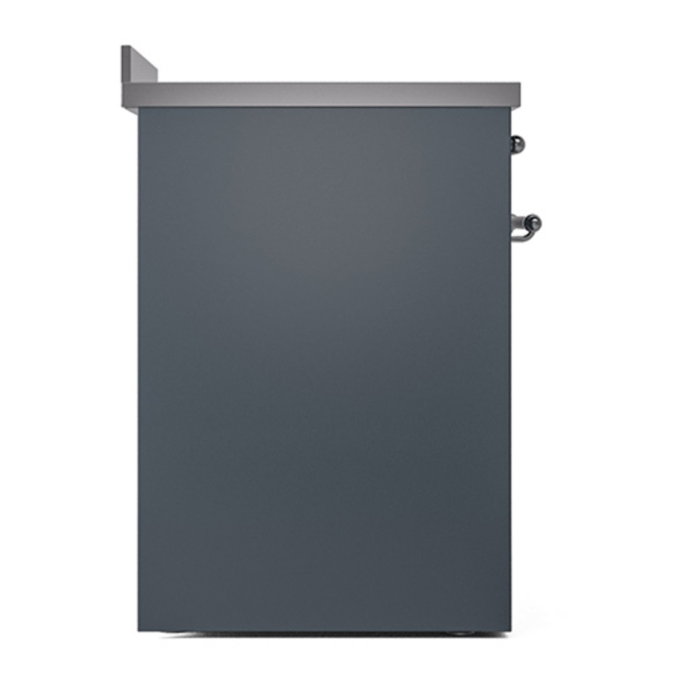 ILVE UNI304QNMPBGC Nostalgie II Noblesse 30 inch Induction Range with 4 Elements (Solid Door, Blue Grey, Chrome) 4 ILVE_UNI304QNMPBGC_left_side