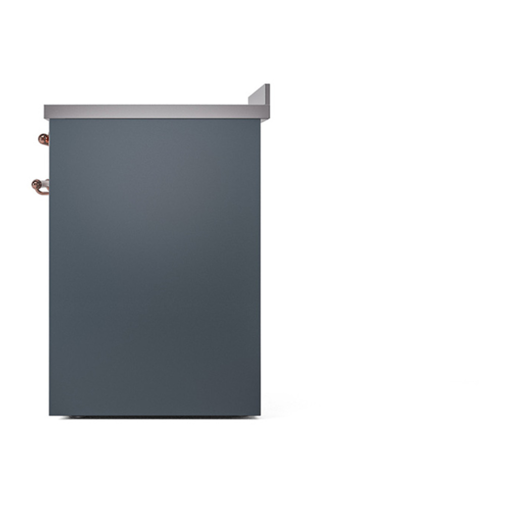 ILVE UNI304QNMPBGP Nostalgie II Noblesse 30 inch Induction Range with 4 Elements (Solid Door, Blue Grey, Copper) 5 ILVE_UNI304QNMPBGP_right_side
