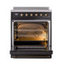ILVE_UNI304QNMPBKB_Nostalgie_II_30"_Induction_Range_oven_door_opened