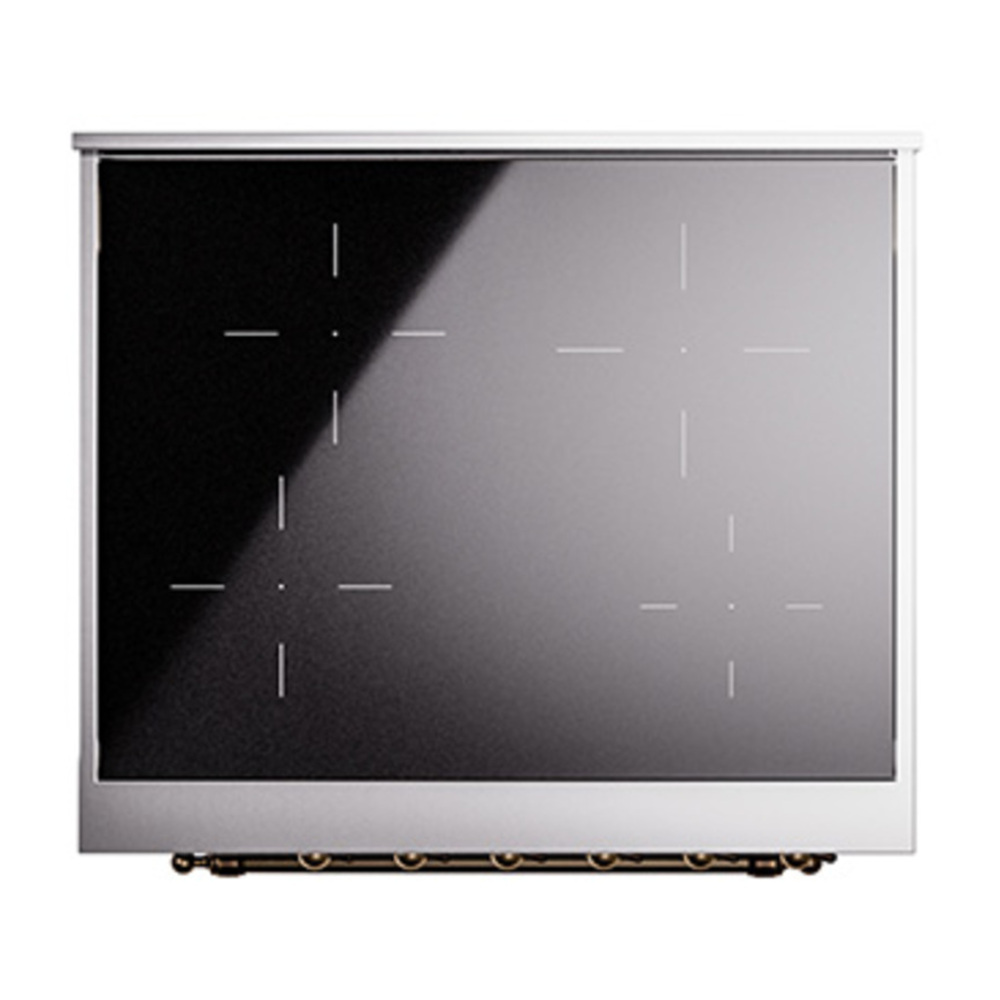 ILVE UNI304QNMPBUB Nostalgie II Noblesse 30 inch Induction Range with 4 Elements (Solid Door, Burgundy, Burnished) 3 ILVE_UNI304QNMPBUB_Nostalgie_II_30"_Induction_Range_top_view