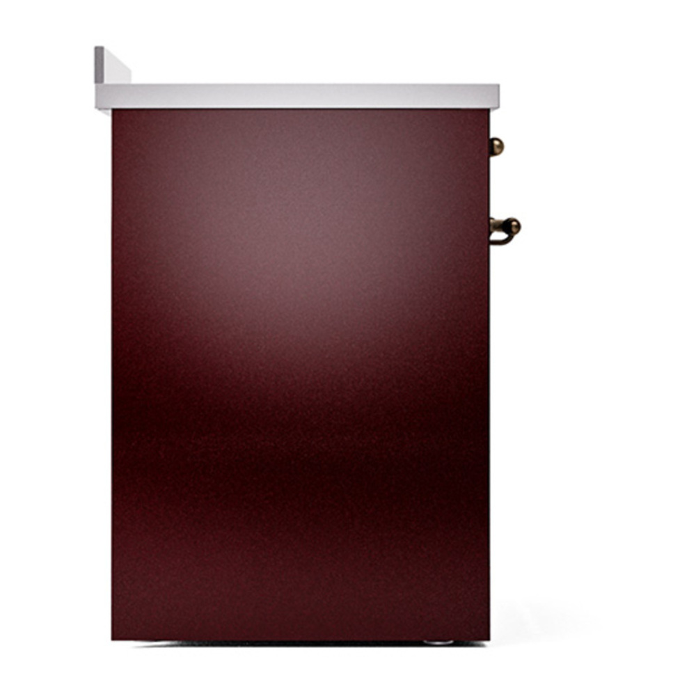 ILVE UNI304QNMPBUB Nostalgie II Noblesse 30 inch Induction Range with 4 Elements (Solid Door, Burgundy, Burnished) 4 ILVE_UNI304QNMPBUB_left_side