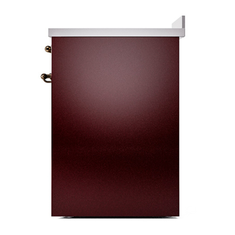 ILVE UNI304QNMPBUB Nostalgie II Noblesse 30 inch Induction Range with 4 Elements (Solid Door, Burgundy, Burnished) 5 ILVE_UNI304QNMPBUB_right_side