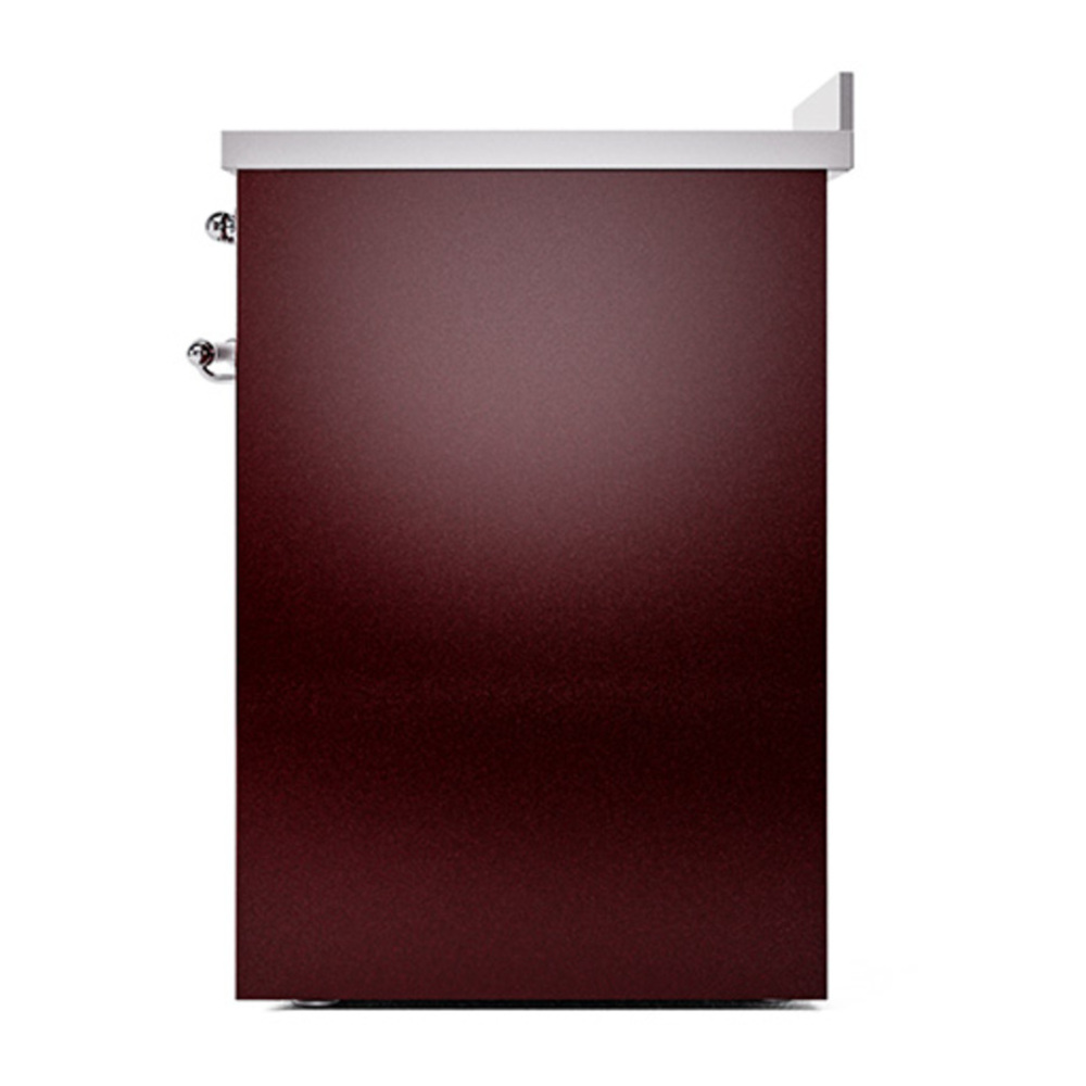 ILVE UNI304QNMPBUC Nostalgie II Noblesse 30 inch Induction Range with 4 Elements (Solid Door, Burgundy, Chrome) 5 ILVE_UNI304QNMPBUC_right_side