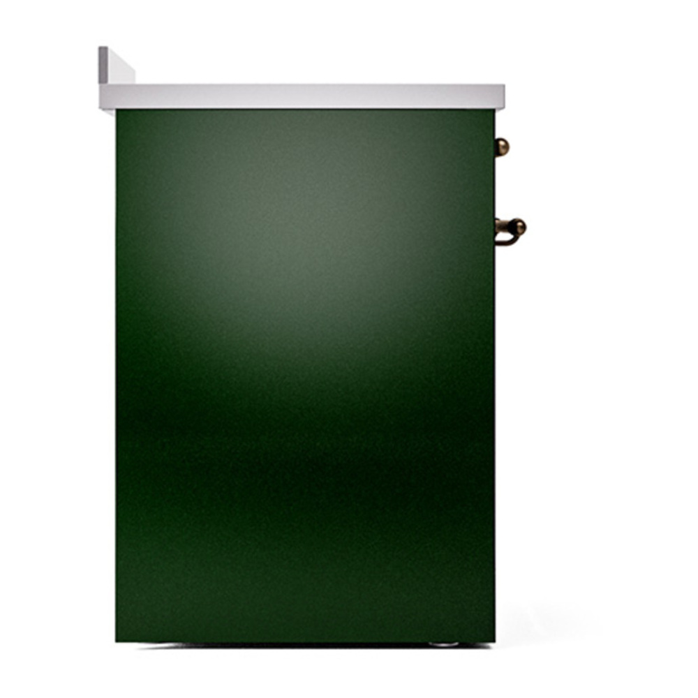 ILVE UNI304QNMPEGB Nostalgie II Noblesse 30 inch Induction Range with 4 Elements (Solid Door, Emerald Green, Burnished) 4 ILVE_UNI304QNMPEGB_left_side