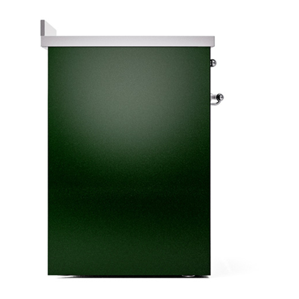 ILVE UNI304QNMPEGC Nostalgie II Noblesse 30 inch Induction Range with 4 Elements (Solid Door, Emerald Green, Chrome) 4 ILVE_UNI304QNMPEGC_left_side