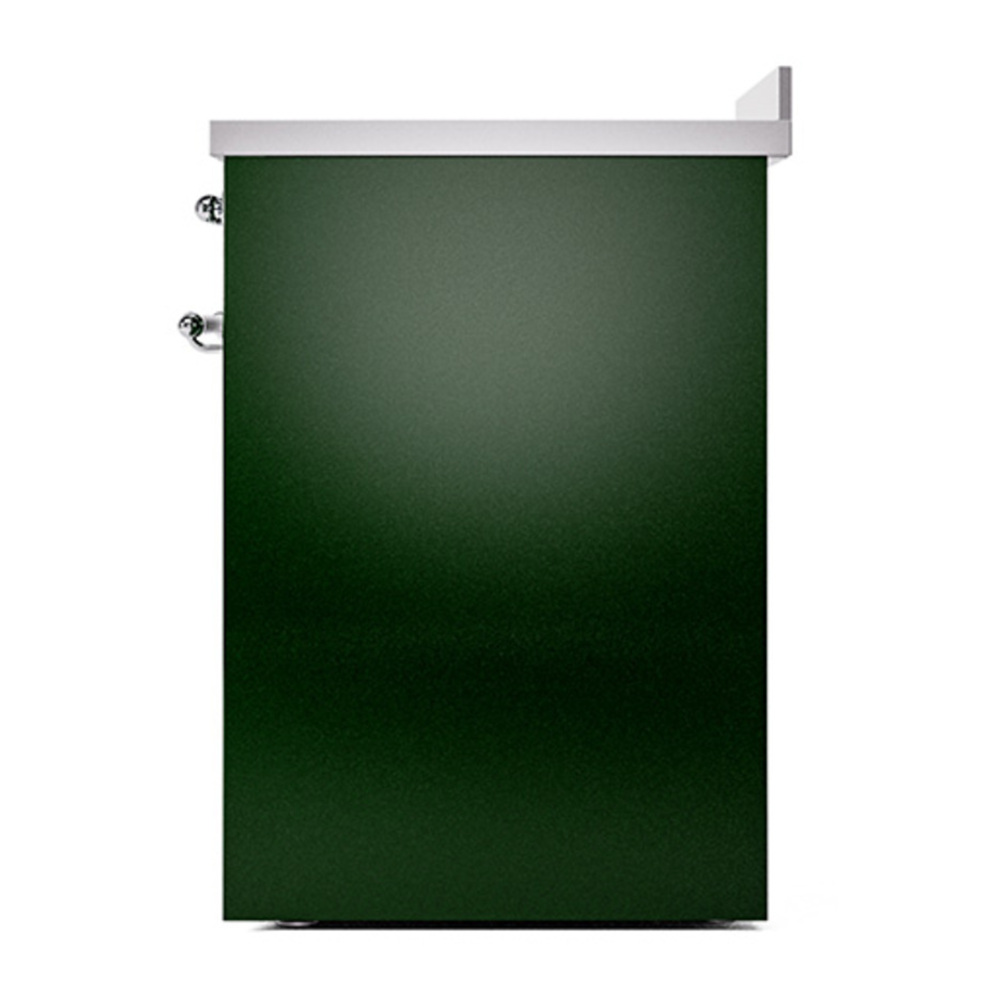 ILVE UNI304QNMPEGC Nostalgie II Noblesse 30 inch Induction Range with 4 Elements (Solid Door, Emerald Green, Chrome) 5 ILVE_UNI304QNMPEGC_right_side