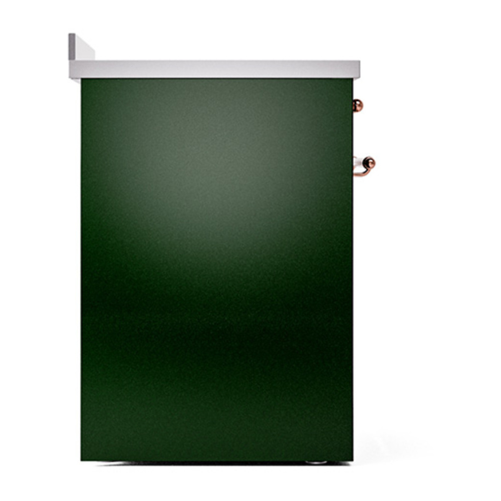 ILVE UNI304QNMPEGP Nostalgie II Noblesse 30 inch Induction Range with 4 Elements (Solid Door, Emerald Green, Copper) 4 ILVE_UNI304QNMPEGP_left_side