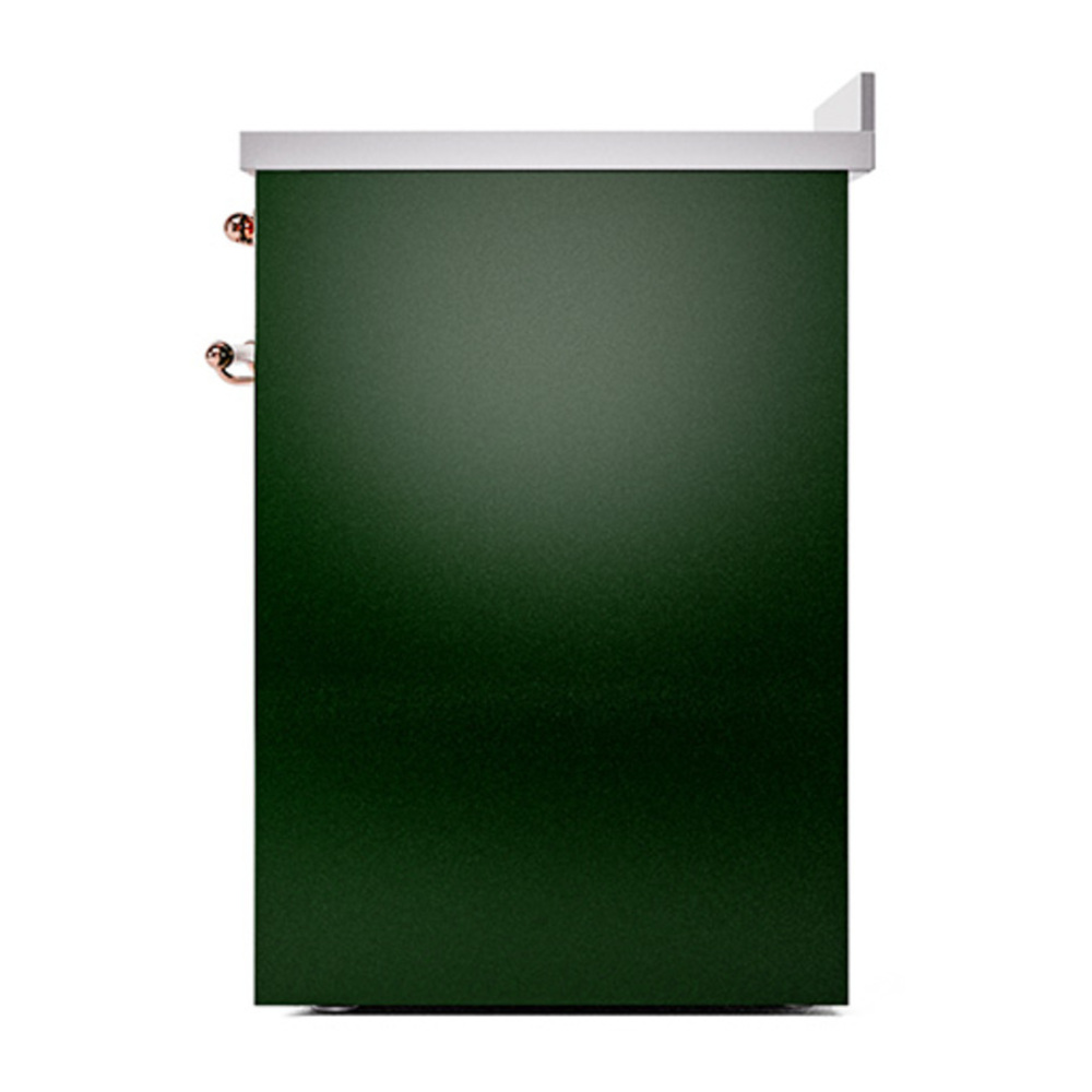 ILVE UNI304QNMPEGP Nostalgie II Noblesse 30 inch Induction Range with 4 Elements (Solid Door, Emerald Green, Copper) 5 ILVE_UNI304QNMPEGP_right_side