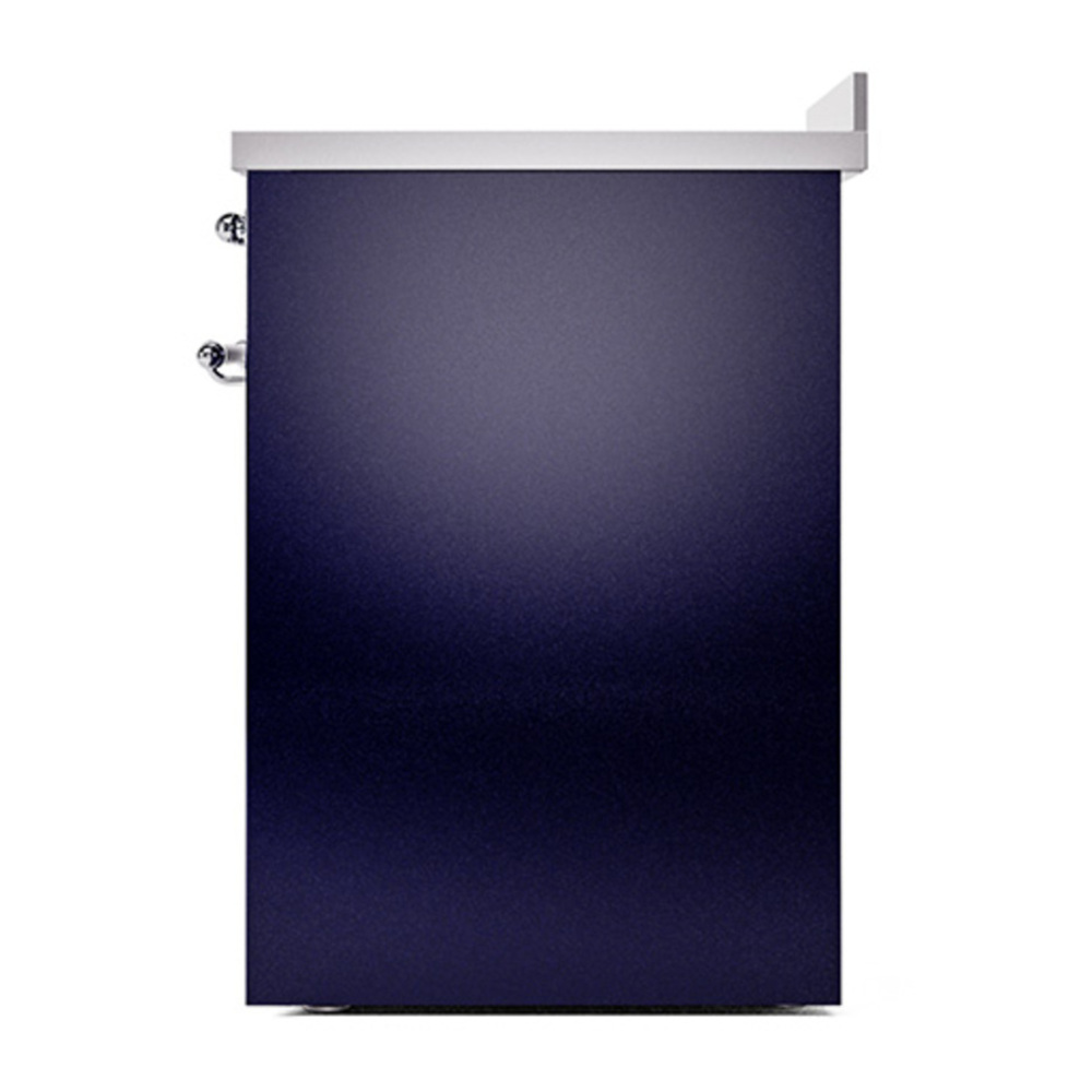 ILVE UNI304QNMPMBC Nostalgie II Noblesse 30 inch Induction Range with 4 Elements (Solid Door, Midnight Blue, Chrome) 5 ILVE_UNI304QNMPMBC_right_side