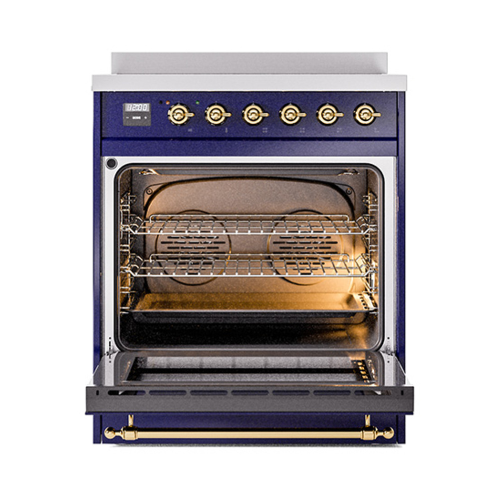 ILVE_UNI304QNMPMBG_Nostalgie_II_30"_Induction_Range_oven_door_opened