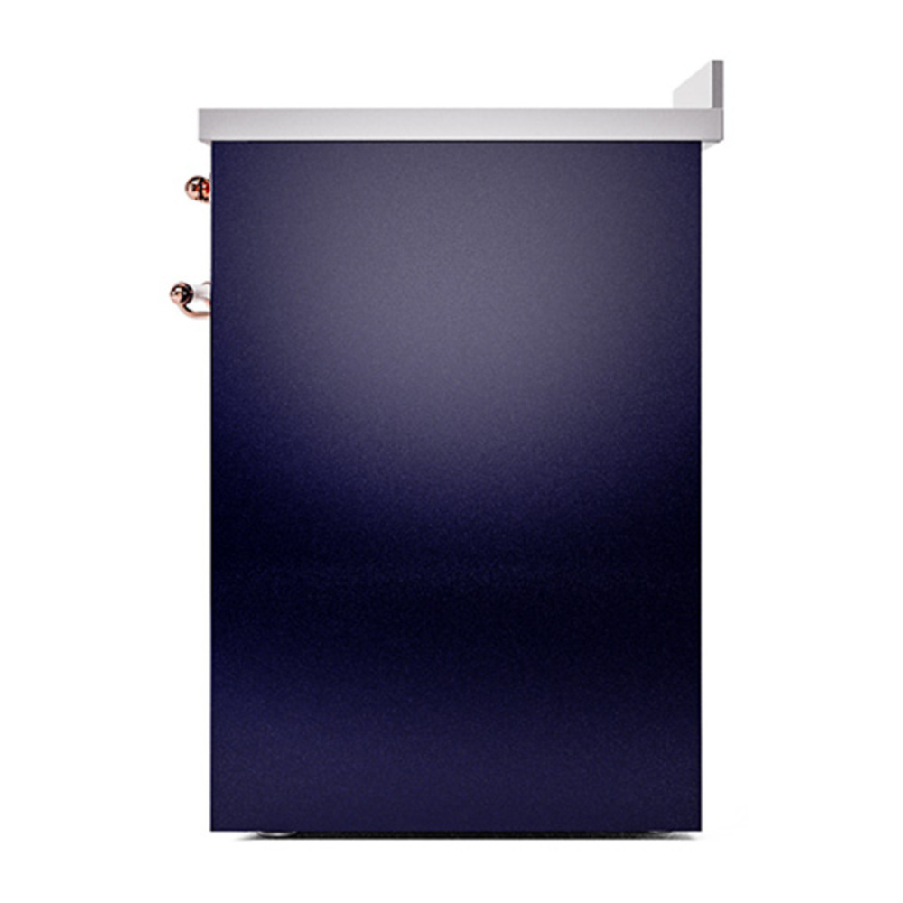 ILVE UNI304QNMPMBP Nostalgie II Noblesse 30 inch Induction Range with 4 Elements (Solid Door, Midnight Blue, Copper) 5 ILVE_UNI304QNMPMBP_right_side