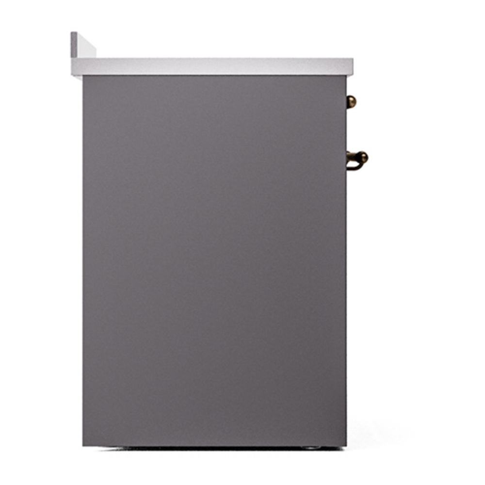 ILVE UNI304QNMPMGB Nostalgie II Noblesse 30 inch Induction Range with 4 Elements (Solid Door, Graphite Matte, Burnished) 4 ILVE_UNI304QNMPMGB_left_side