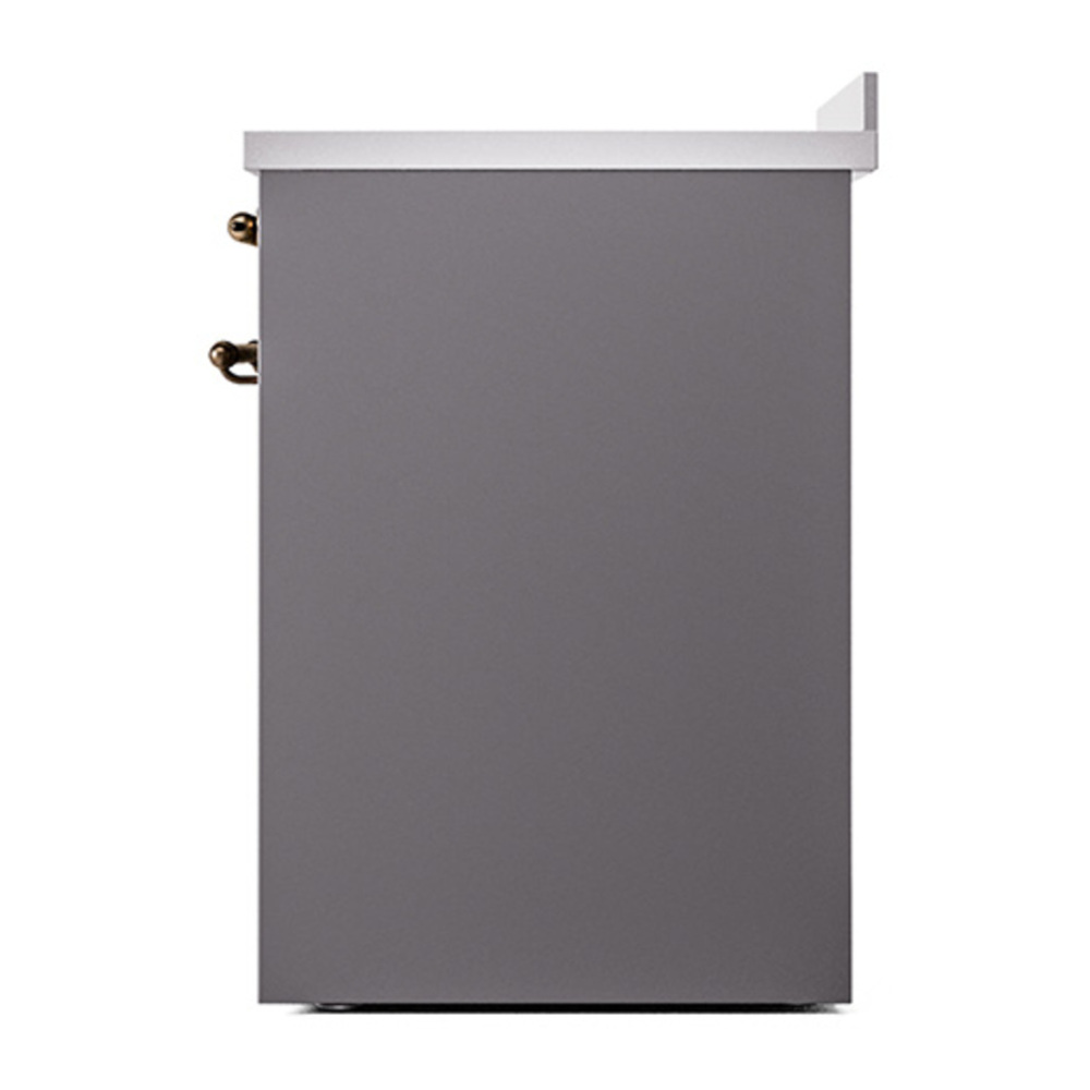 ILVE UNI304QNMPMGB Nostalgie II Noblesse 30 inch Induction Range with 4 Elements (Solid Door, Graphite Matte, Burnished) 5 ILVE_UNI304QNMPMGB_right_side