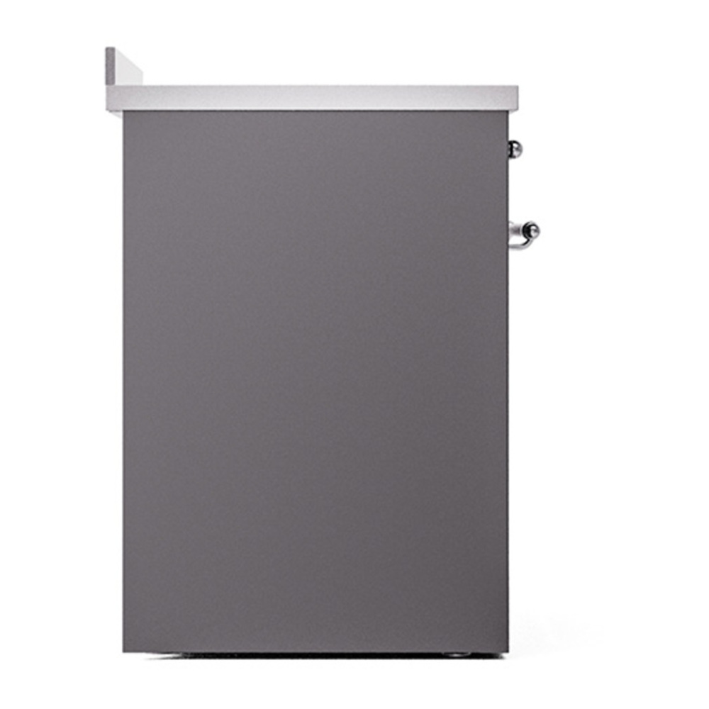 ILVE UNI304QNMPMGC Nostalgie II Noblesse 30 inch Induction Range with 4 Elements (Solid Door, Graphite Matte, Chrome) 4 ILVE_UNI304QNMPMGC_left_side