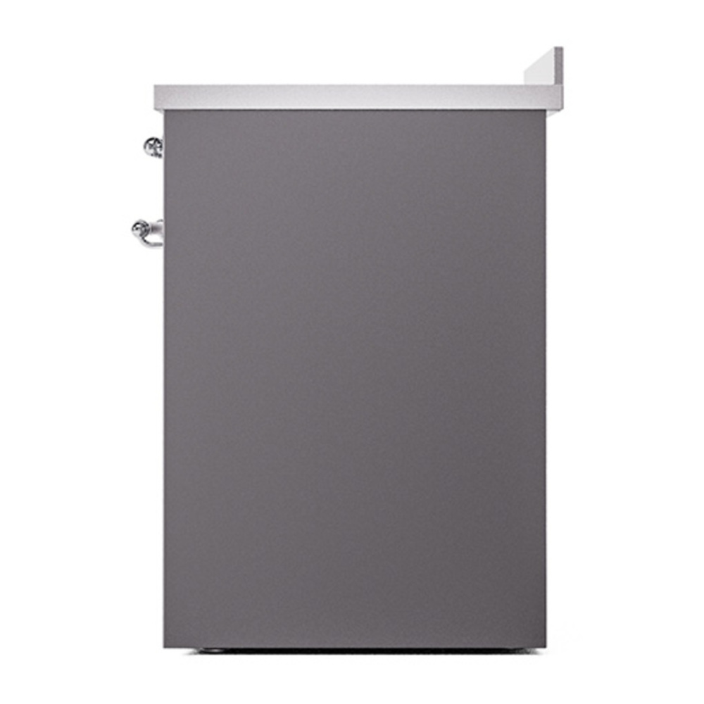 ILVE UNI304QNMPMGC Nostalgie II Noblesse 30 inch Induction Range with 4 Elements (Solid Door, Graphite Matte, Chrome) 5 ILVE_UNI304QNMPMGC_right_side