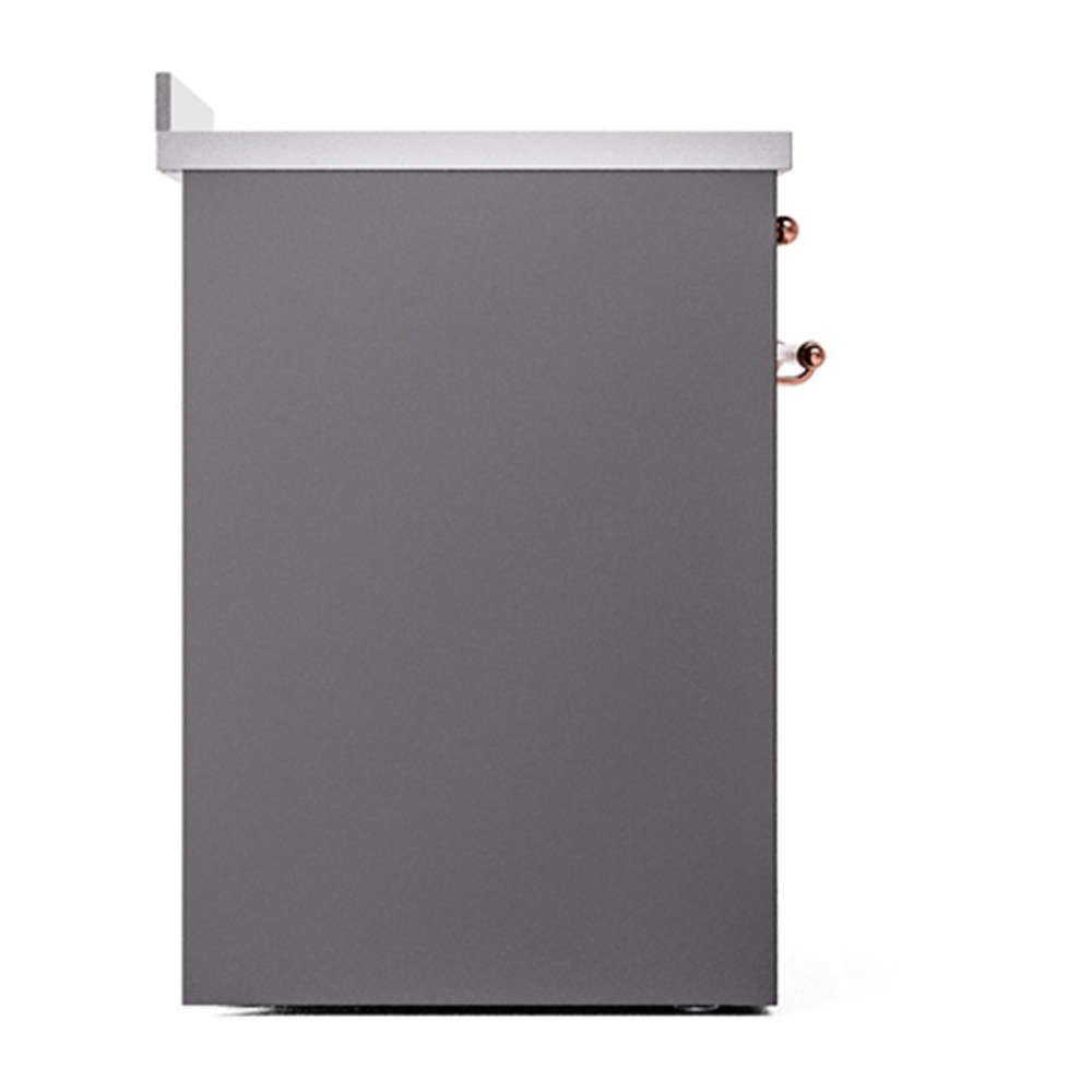 ILVE UNI304QNMPMGP Nostalgie II Noblesse 30 inch Induction Range with 4 Elements (Solid Door, Graphite Matte, Copper) 4 ILVE_UNI304QNMPMGP_left_side