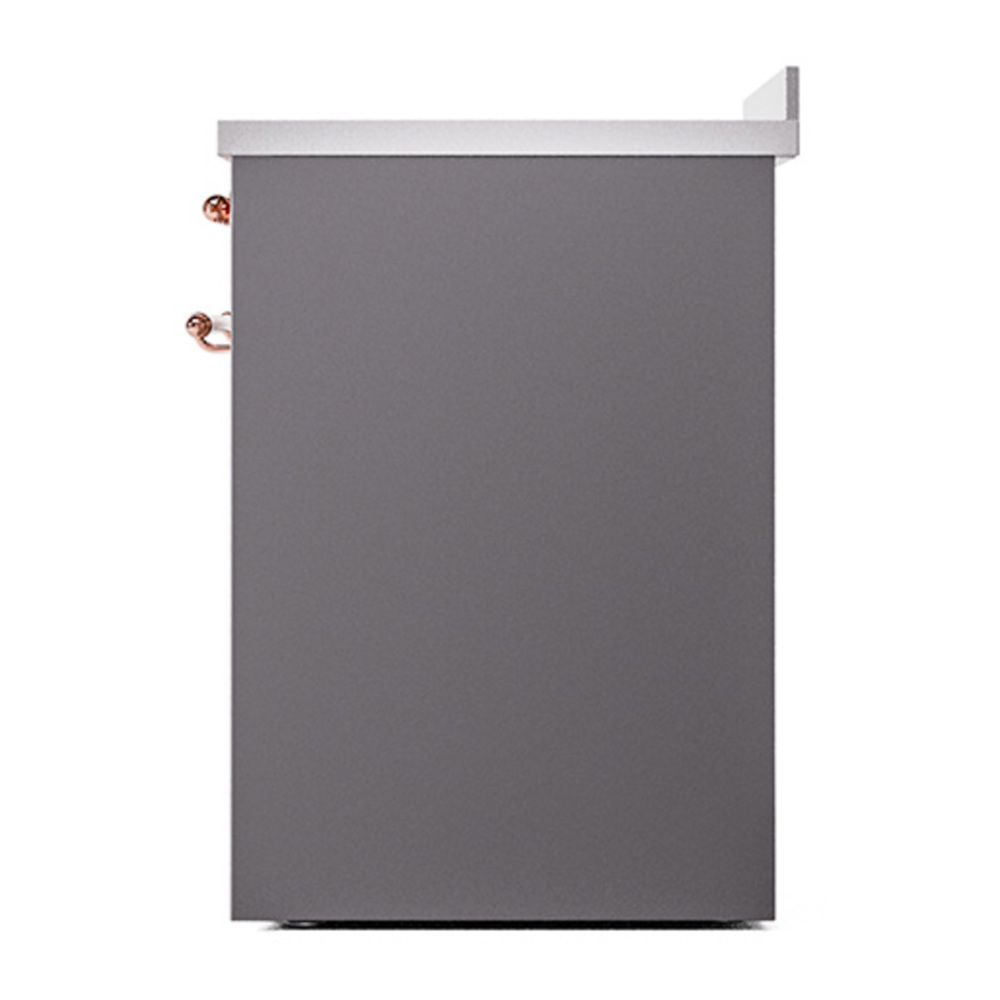 ILVE UNI304QNMPMGP Nostalgie II Noblesse 30 inch Induction Range with 4 Elements (Solid Door, Graphite Matte, Copper) 5 ILVE_UNI304QNMPMGP_right_side