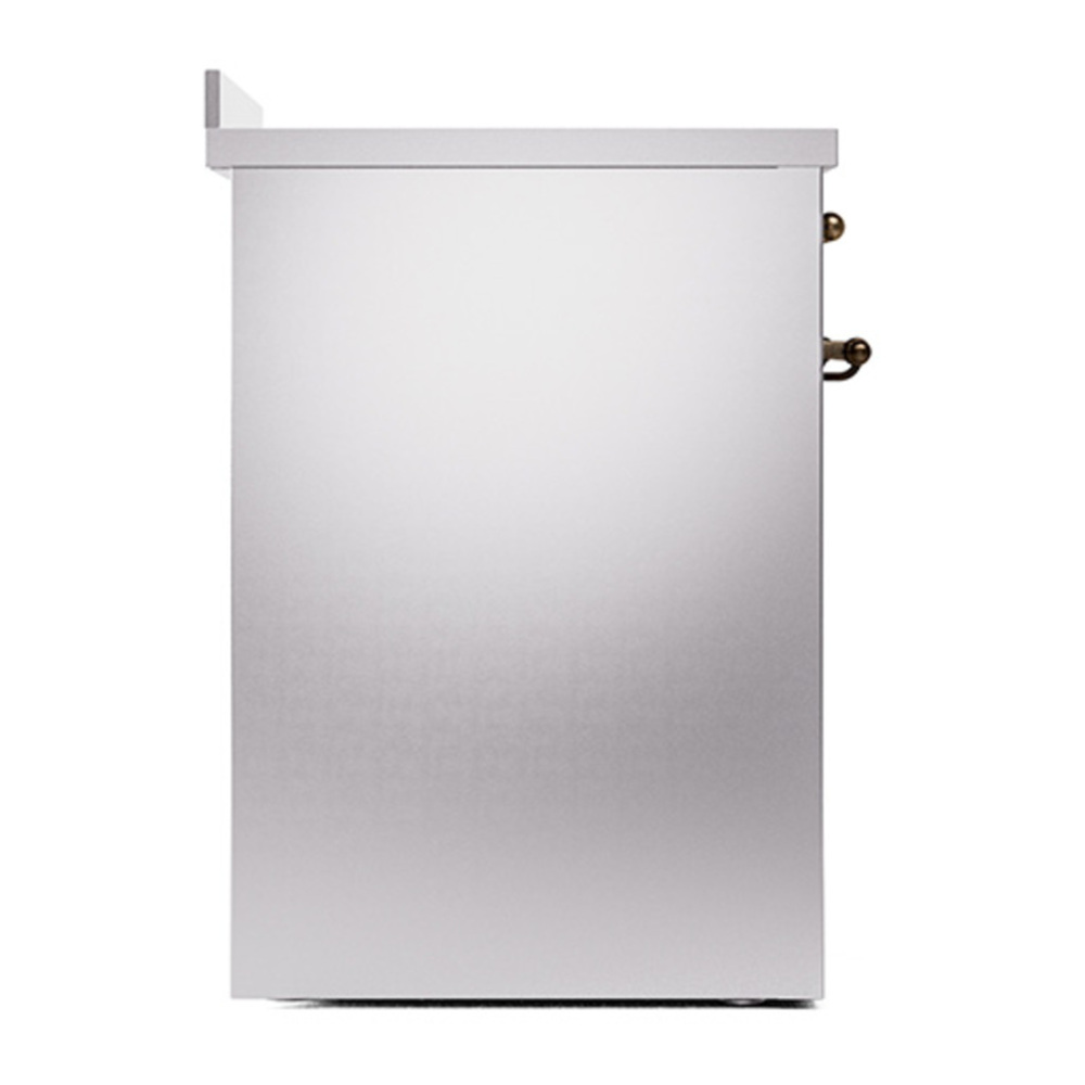 ILVE UNI304QNMPSSB Nostalgie II Noblesse 30 inch Induction Range with 4 Elements (Solid Door, Stainless Steel, Burnished) 4 ILVE_UNI304QNMPSSB_left_side