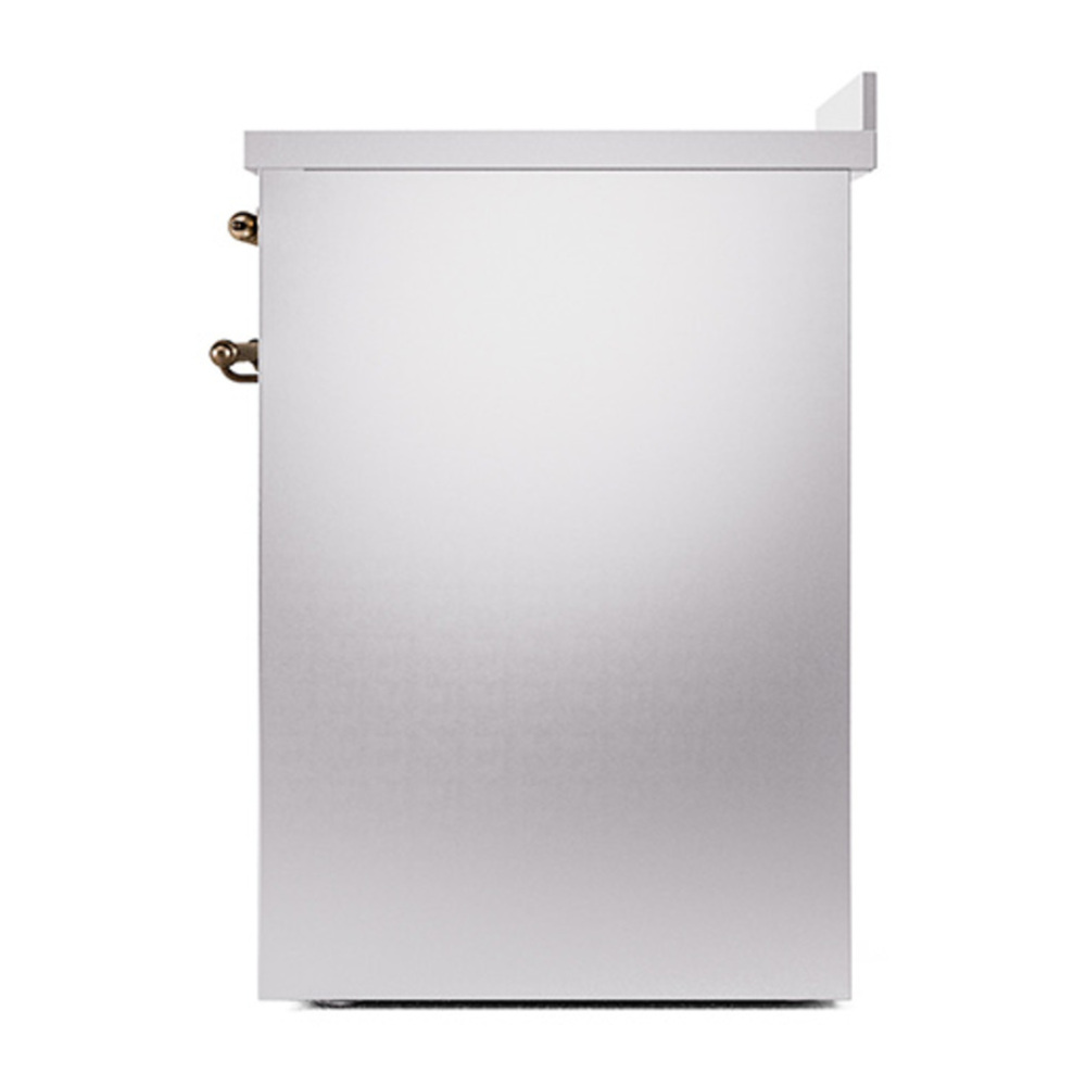 ILVE UNI304QNMPSSB Nostalgie II Noblesse 30 inch Induction Range with 4 Elements (Solid Door, Stainless Steel, Burnished) 5 ILVE_UNI304QNMPSSB_right_side