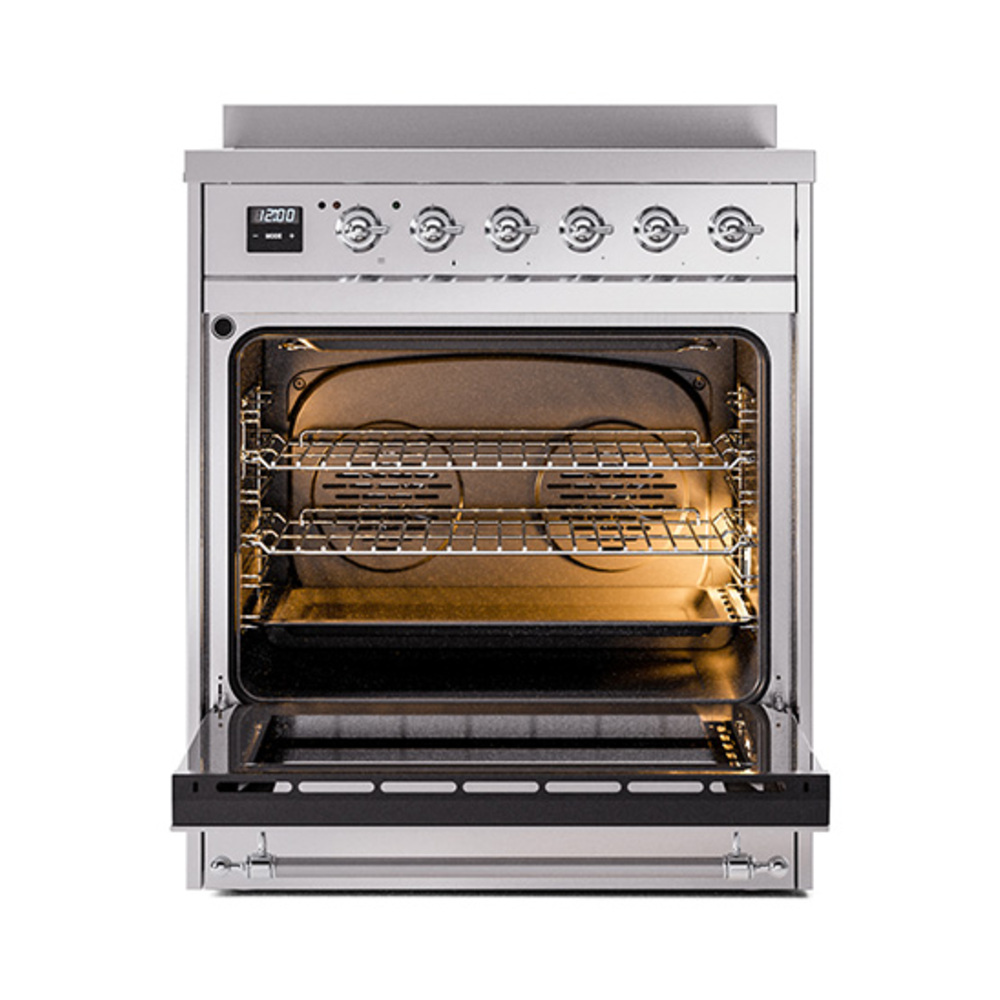 ILVE_UNI304QNMPSSC_Nostalgie_II_30"_Induction_Range_oven_door_opened