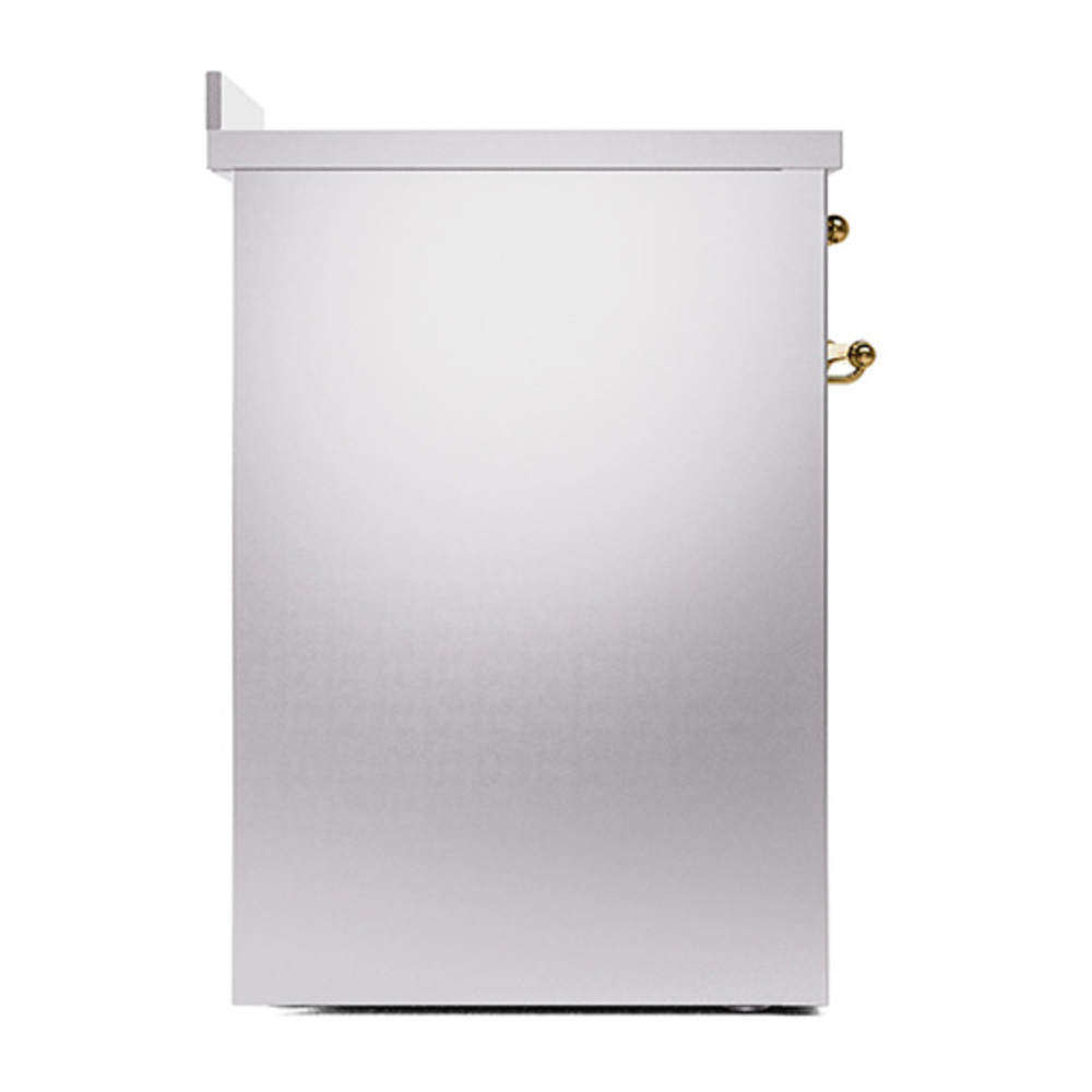 ILVE UNI304QNMPSSG Nostalgie II Noblesse 30 inch Induction Range with 4 Elements (Solid Door, Stainless Steel, Brass) 4 ILVE_UNI304QNMPSSG_left_side