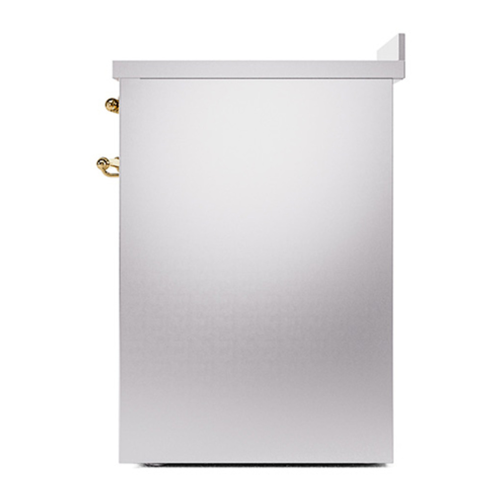 ILVE UNI304QNMPSSG Nostalgie II Noblesse 30 inch Induction Range with 4 Elements (Solid Door, Stainless Steel, Brass) 5 ILVE_UNI304QNMPSSG_right_side